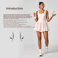 Quick-Dry Athletic Tennis Dress | scale reference with hand