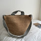 Raffia Hand-Woven Tote Bag | close up material texture
