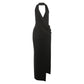 Elegant Halter Neck Deep V Back | detail of finish and build