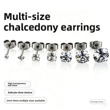 Cubic Zirconia Stainless Steel Ear Studs