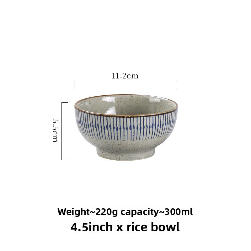 Compact 4.5 inch rice bowl shown next to the larger noodle bowl for scale