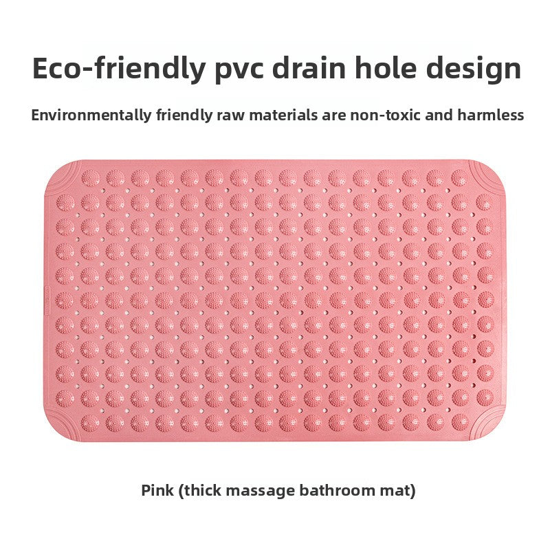 Domed PVC bathroom mat photographed flat, beaded perimeter running the full outline