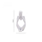 White abstract resin meditator figurine with a 13 cm height marker on a plain background