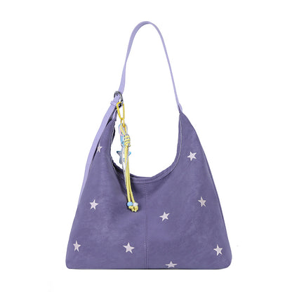 Top-down view of the open bucket bag showing the smooth interior lining