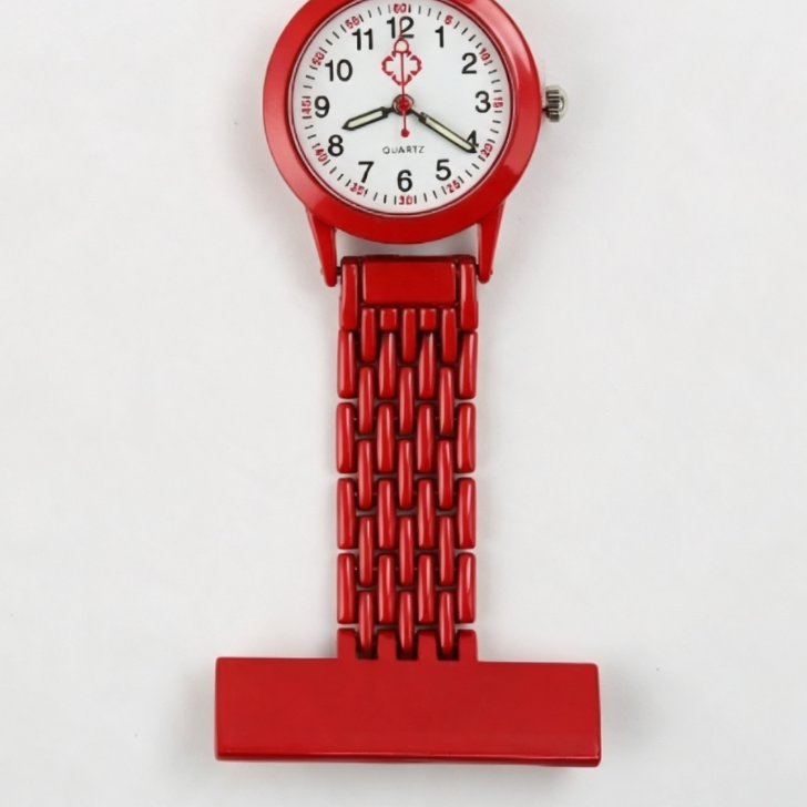 Nurse fob watch case finish shown from the front against a plain background