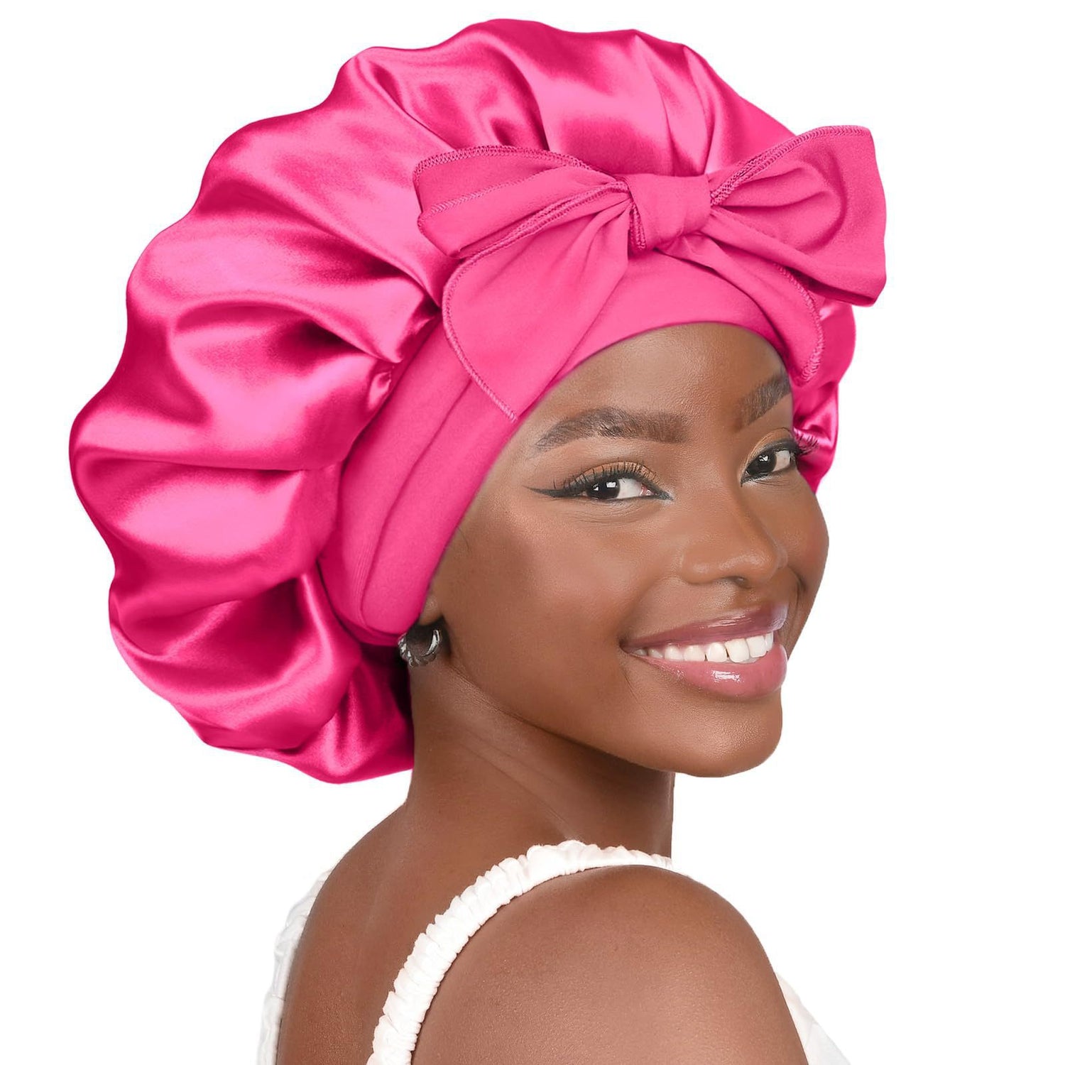 Satin Elastic Nightcap | top down arrangement layout