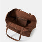 Sandblasted leather single-shoulder tote bag