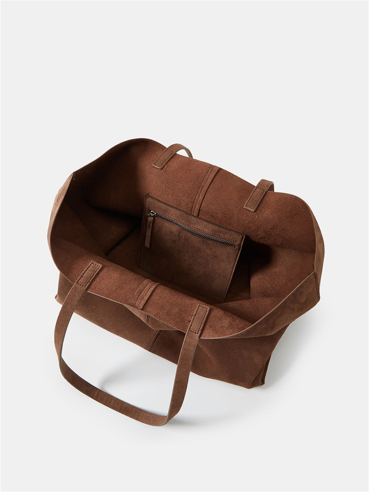 Sandblasted leather single-shoulder tote bag