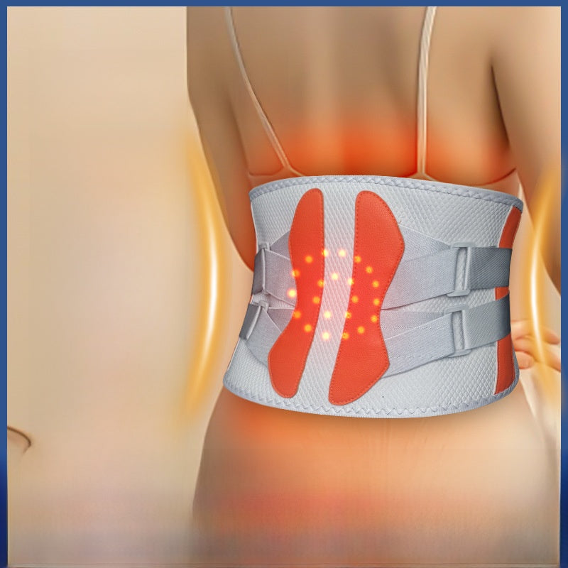 Electric heated massage waist belt with dual heating lamps