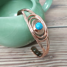 Adjustable Magnetic Copper Cuff Bracelet with Pink Cubic Zirconia
