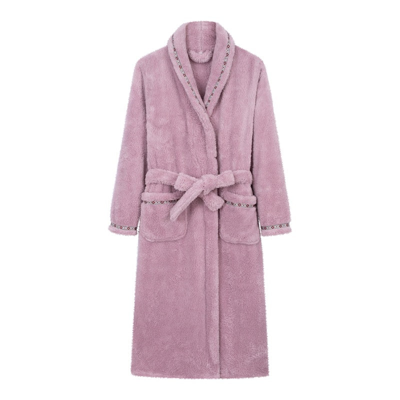 Coral Fleece Bathrobe for Men and Women