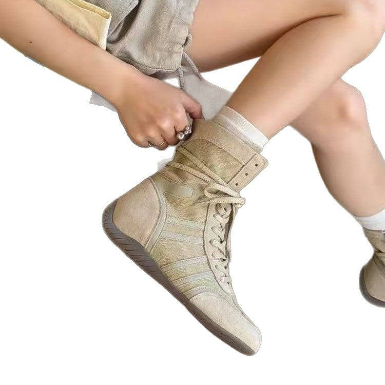 Summer canvas top breathable all-match Korean-style training shoes and boots