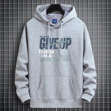 Men's Fleece-Lined Pullover Hoodie with Kangaroo Pocket and Graphic Print