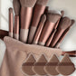 13 piece makeup brush set, powder brush and blending brushes from the set
