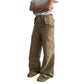 Close-up of cotton-blend woven fabric and faded vintage wash on khaki pants