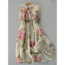 Cream Rose Floral / 5XL | US 22 / EU 52