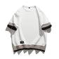 Mens Round Neck Short Sleeve T-Shirt | side profile detail close up