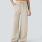 Linen yoga pants with drawstring waist | soft daylight shot