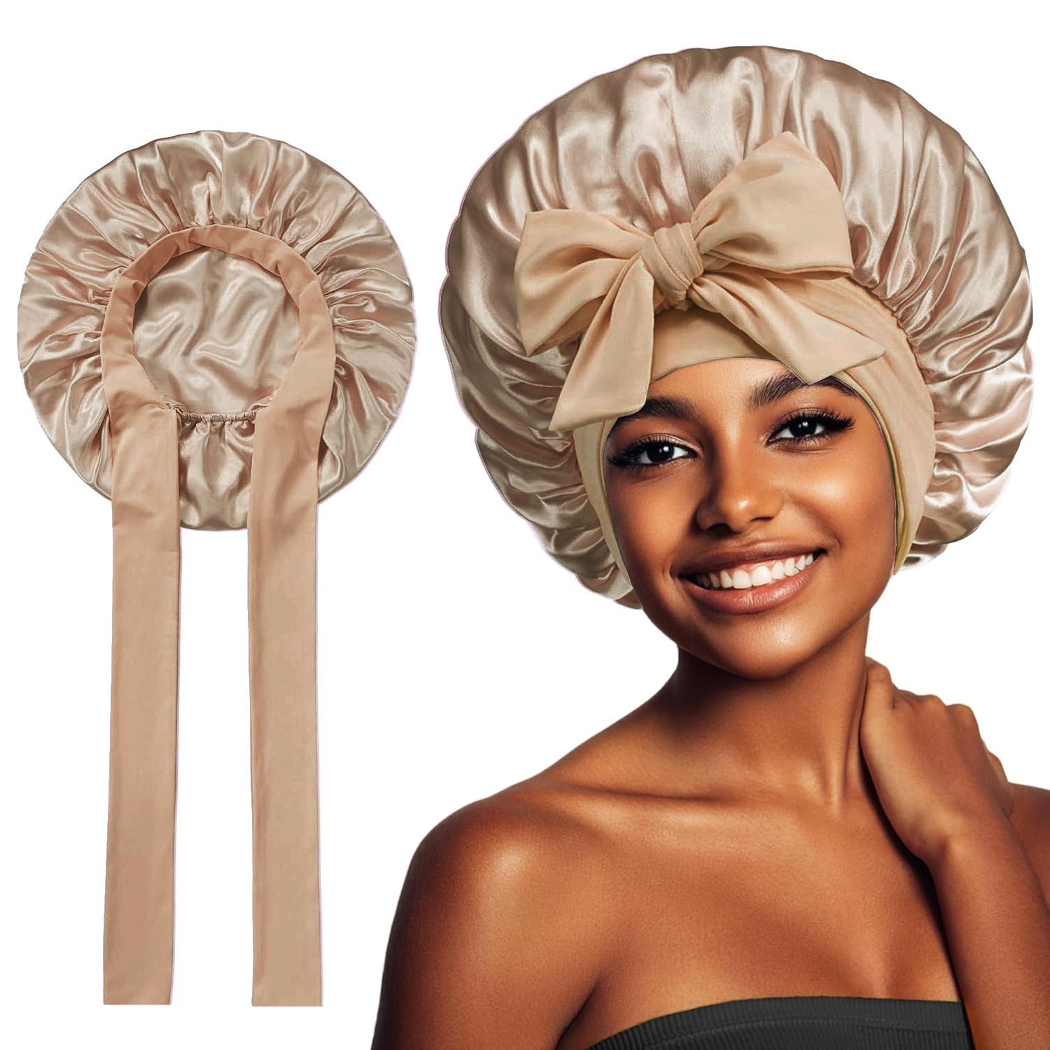 Satin Elastic Nightcap | in use scenario daily moment
