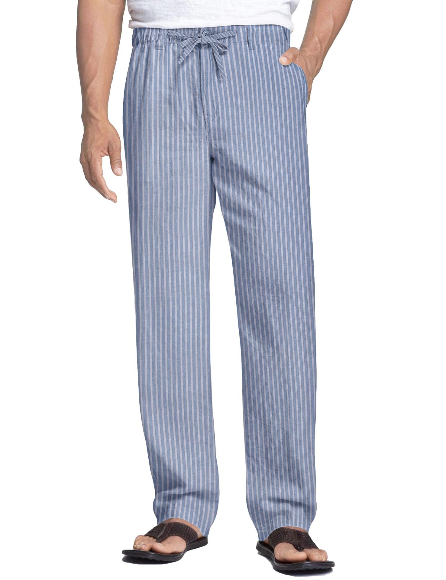 Full men's cotton gauze pajama set laid flat showing relaxed fit