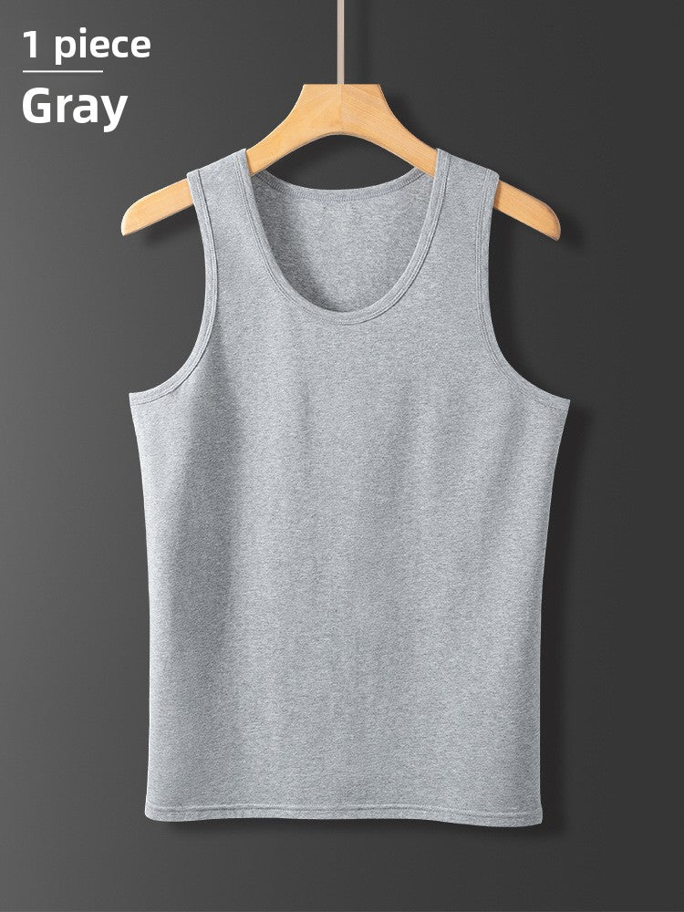 Men's cotton sleeveless vest worn as a slim summer base layer