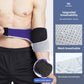 Black and blue elbow wrap with contrast piping and a wide adjustable strap