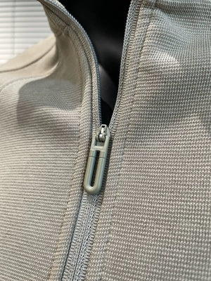 Half zip sweatshirt back view showing loose fit