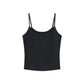 Scoop neck spaghetti strap cami in a soft solid colour shown from the front