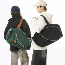Unisex Nylon Tennis Sports Bag with Racket-Shaped Front Panel and Multiple Pockets, 36 to 55 L