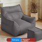 Dark gray bean bag armchair with a matching square footstool, Dark Gray with Footstool option