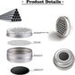 Aluminum scent canister showing the perforated honeycomb screw lid