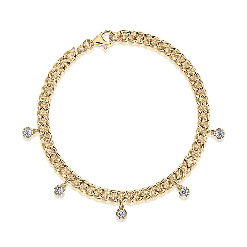 Cuban bracelet stacked with a thinner chain on a man's wrist