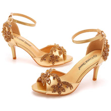 Rhinestone Peep Toe Stiletto Sandals