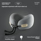 U-shaped memory foam travel neck pillow with a front toggle and cool touch knit cover