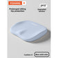 Compact ergonomic seat cushion carried for use at a desk or in a car