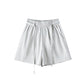 Washed Cotton Shorts Women Casual Loose Fit Wide-Leg