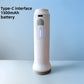White cordless rechargeable vacuum pump with Type-C port and battery indicator lights, 1500mAh