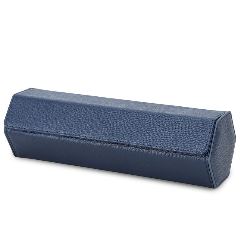Quilted watch roll storage case shown in use