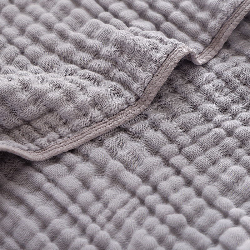 Breathable Cotton Gauze Bed Cover | close up material texture