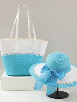 Bow Design Sun Hat and Bag Set | side profile detail