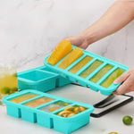Flexible platinum silicone ice cube tray with round wells for freezing ice cubes