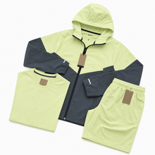 3-Piece Color Block Sportswear Set with Hooded Jacket