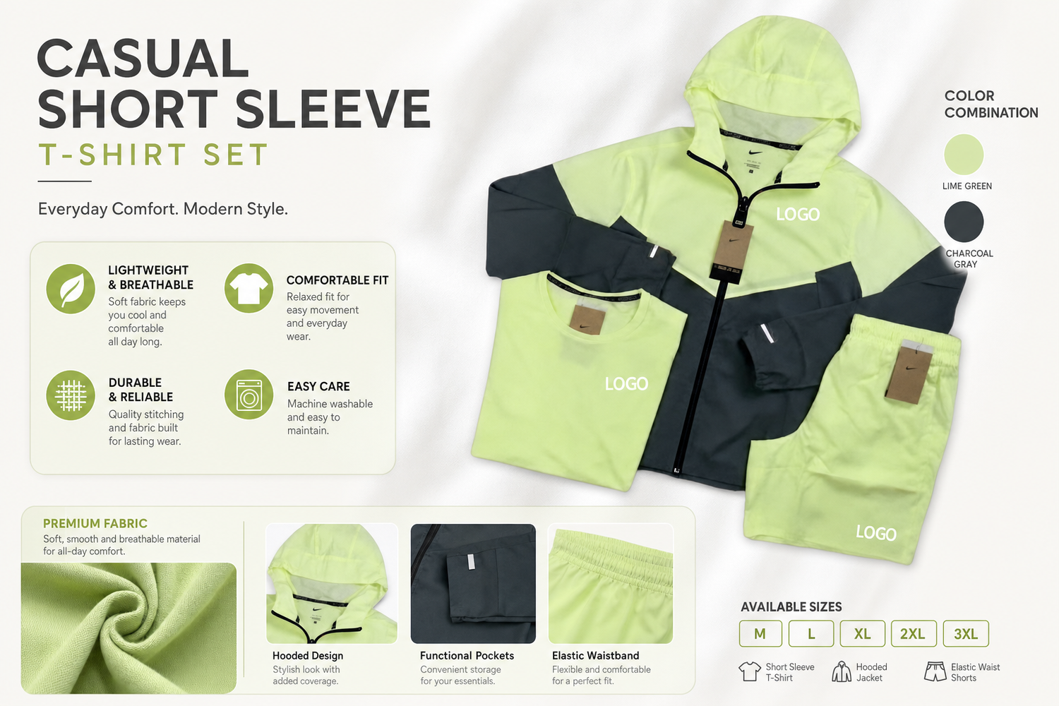 casual short sleeve t shirt set for practical daily use comfortable styling and reliable everyday convenience 5