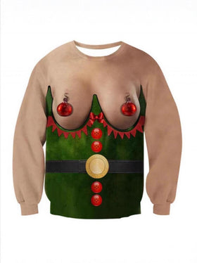 Mens Funny Novelty Print Crewneck Sweatshirt