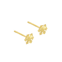 Mini Snowflake Gold Earrings