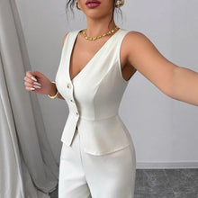 Sleeveless Vest High-Waisted Pants Set