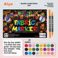 36-Color Fabric Markers, Washable & Waterproof for Clothes