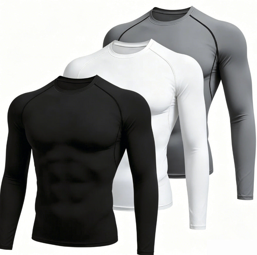 3-pack black, white and gray compression shirts, variant photo for size L