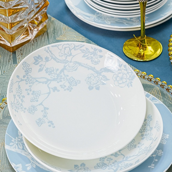 Plum Blossom Porcelain Bowls, Plates and Serveware