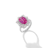 Y943001 pink stone oval, 925 silver